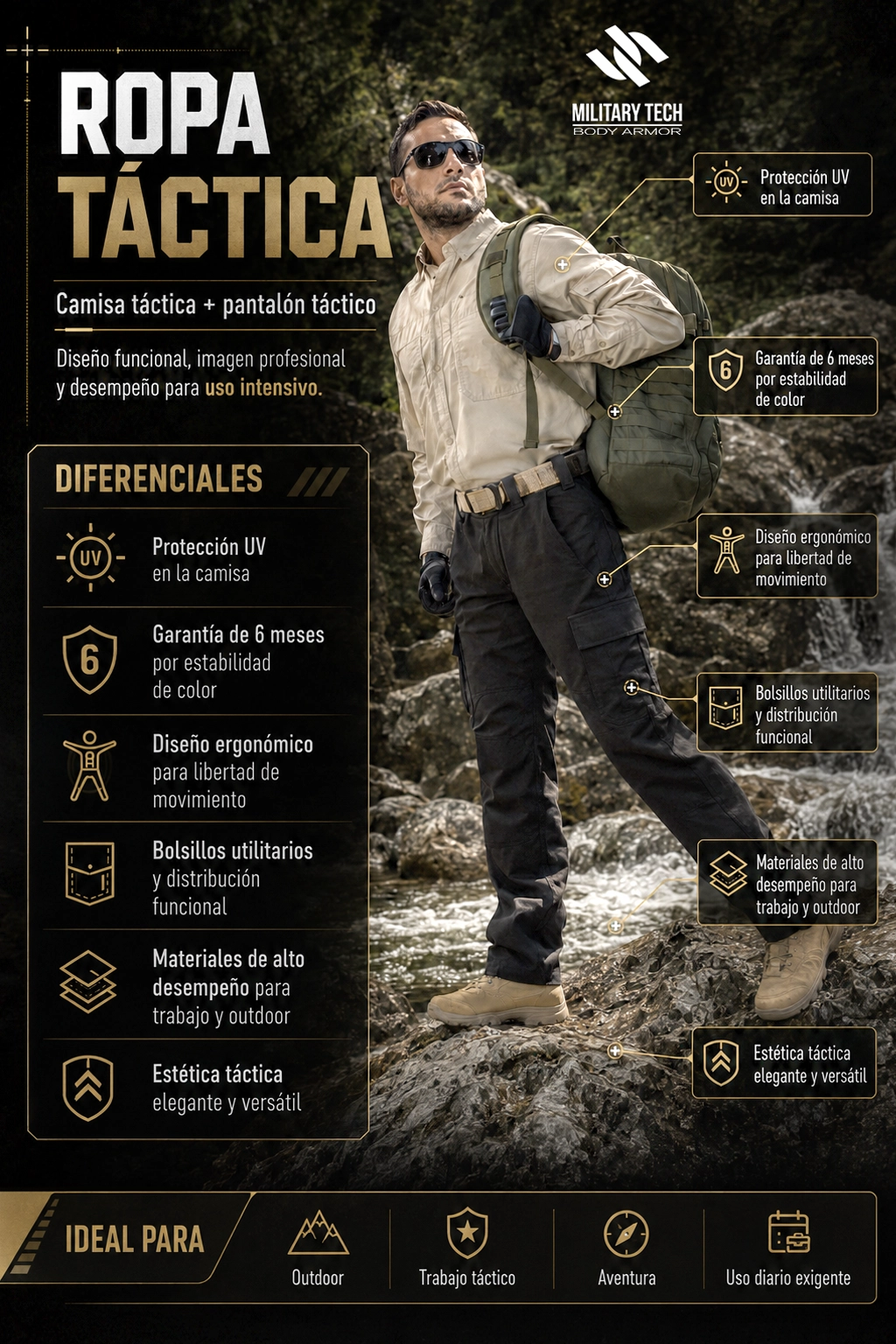  ROPA TACTICA MULTIFUNCIONAL OUTDOOR